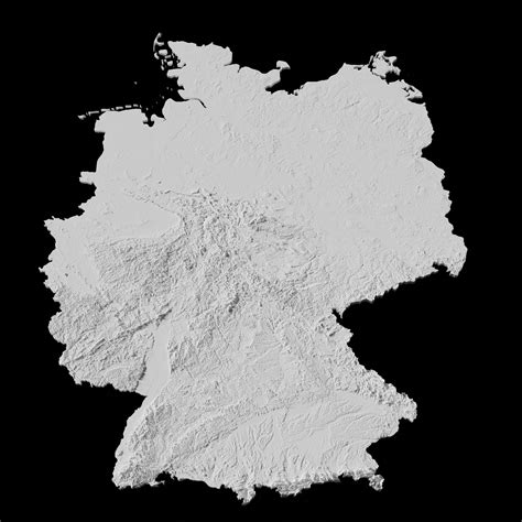 3D Country Map of Germany Topographic Map - 3D Terrain by Codingry