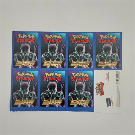 Lot of 7 Pokemon Stadium Nintendo Power Cards Uncut Blockbuster ...