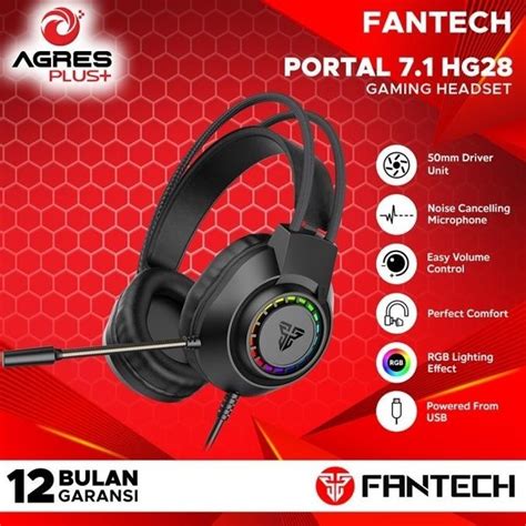 Jual FANTECH PORTAL HG28 7 1 USB Headset Gaming RGB Mic Volume Control