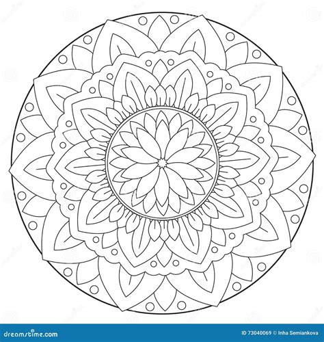 Mandala De La Hoja Floral Que Colorea Ilustración Del Vector Imagen 73040069