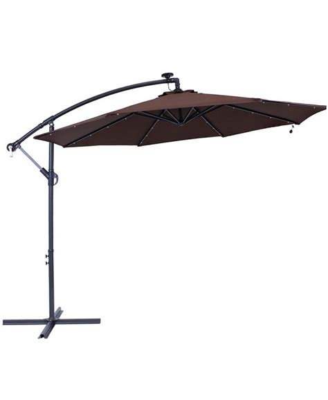 Sunnydaze Decor 10 Ft Solar Offset Steel Patio Umbrella With Crank Brown Macys