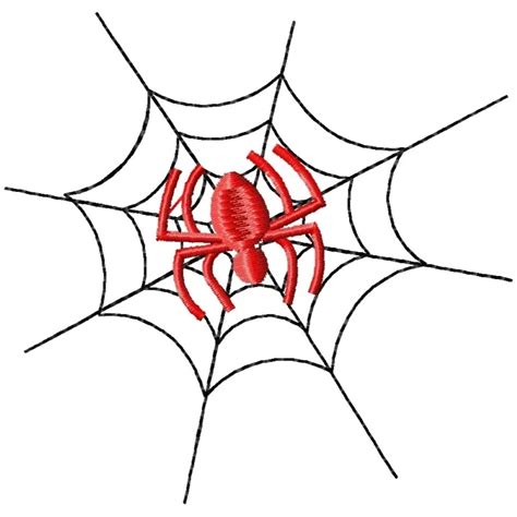 Halloween Spider With Web Embroidery Design