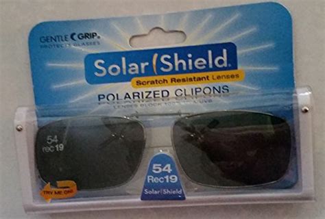 Solar Shield Polarized Clip On Sunglasses 54 Rec 19 Gray Lenses Fits