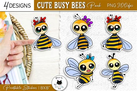 Cute Bees Stickers | Kawaii Animal Stickers