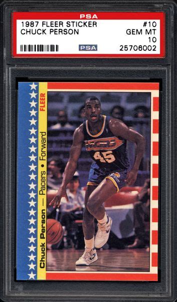 1987 Fleer Sticker Chuck Person Psa Cardfacts®