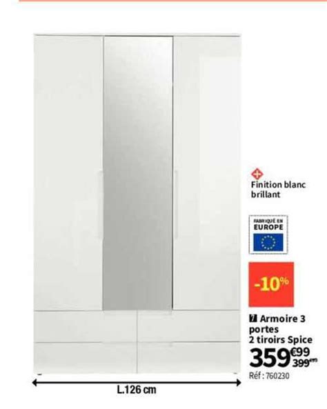 Promo Armoire Portes Tiroirs Spice Chez Conforama Icatalogue Fr