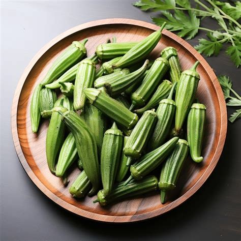 Premium Photo Fresh Okra Or Lady Finger Or Bhindi In Wooden Bowl