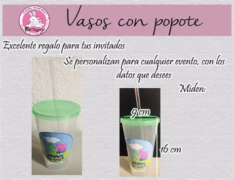 20 Vaso Personalizado C Popote Y Tapa De Color Dulcero En Venta En Por