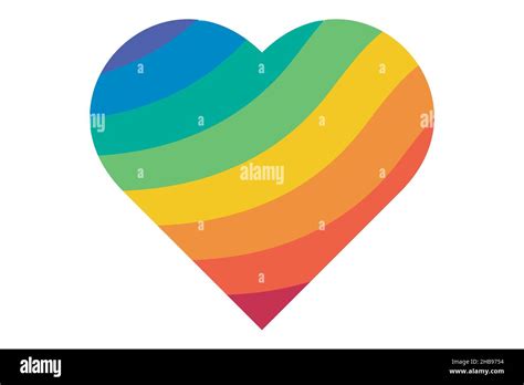 Rainbow Heart Shape Vector Illustration Isolated On White Stock Vector