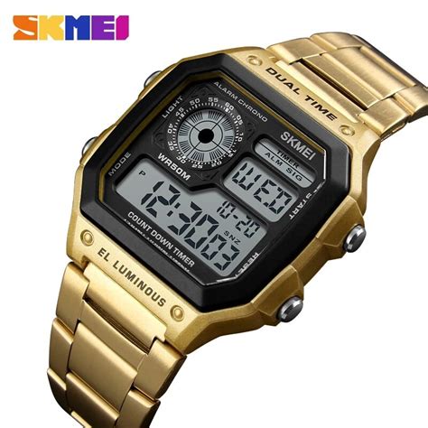 Skmei Top Luxury Stainless Steel Strap Countdown Sport Watches Mens