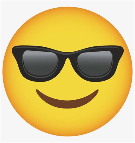 Smiling Face With Sunglasses Cool Emojis No Background 1000x1000 Png Download Pngkit