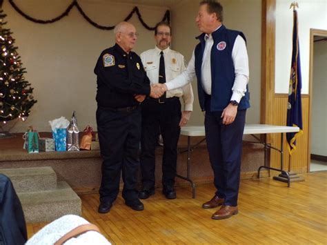 Michigan State Fire Marshal Awards Year Service Coin To Marvin Bell