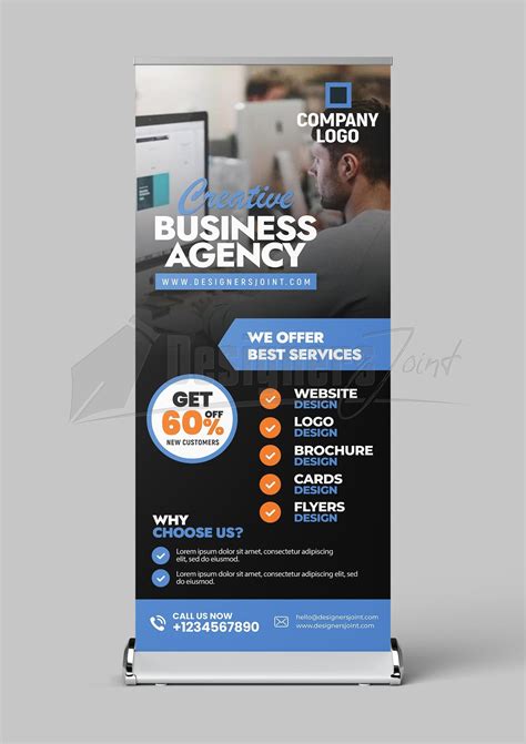 Creative Business Agency Roll Up Banner Psd Template