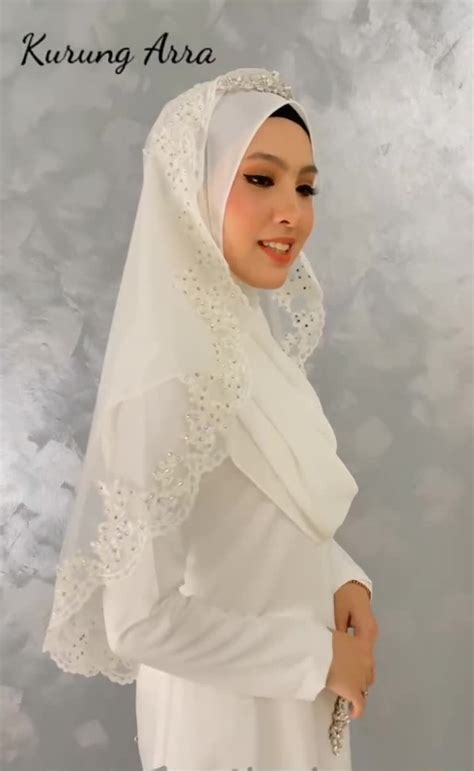 Baju Kurung Pahang Arrya Putih Offwhite Off White Baju Nikah Sedondon Set Kurung Tema Putih