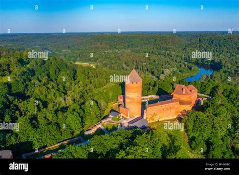 Aerial View Of The Turaida Castle In Latvia Stock Photo Alamy