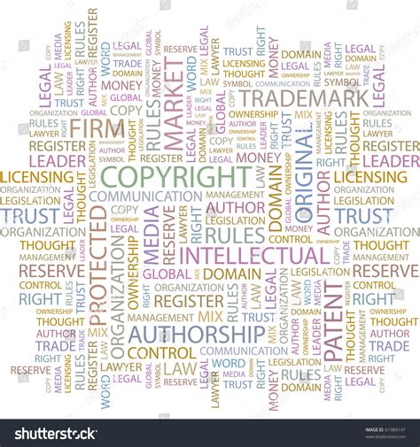Copyright Word Collage On White Background Stock Vector Royalty Free
