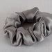 Pure Silk Hair Scrunchie Sterling Silver Colored Charmeuse Small