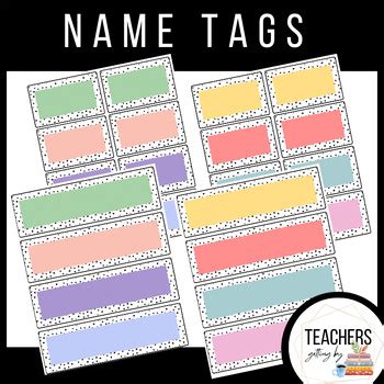 Pastel Polkadot Editable Name Tags By Teachers Getting By Tpt