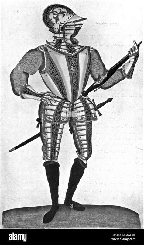 . English: The drawing for an armour of Sir John Smythe . between circa 1585 and circa 1590 ...