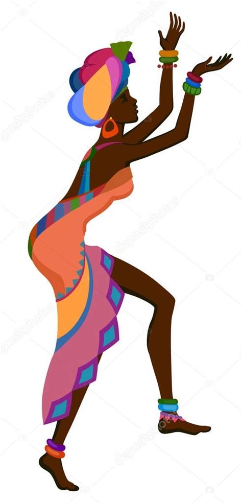 African Woman Dancing Ritual Dance Stock Vector Image By Polyudova