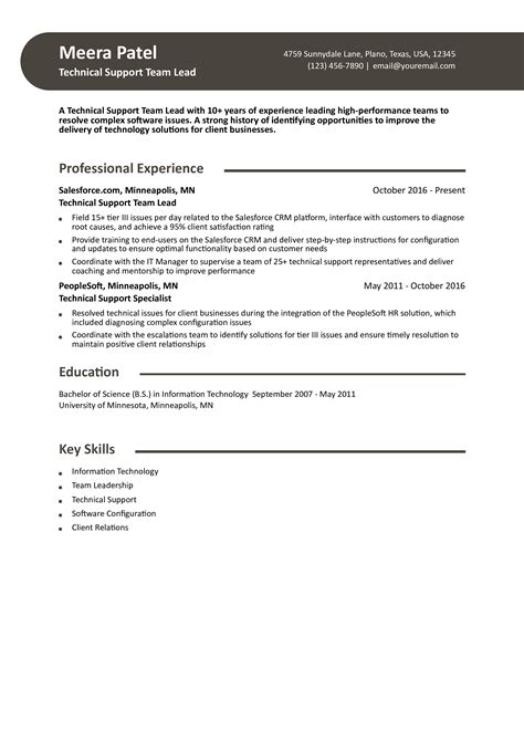 Technical Support Resume Examples And Templates For