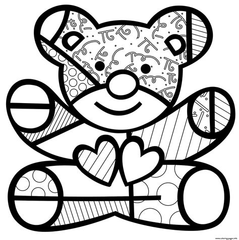 Britto Bear Coloring Page Obras De Romero Britto Romero Britto