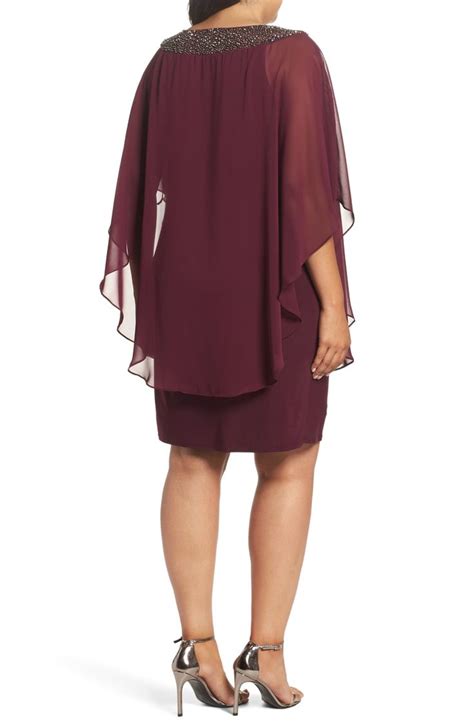 Xscape Embellished Chiffon Overlay Jersey Sheath Dress Nordstrom