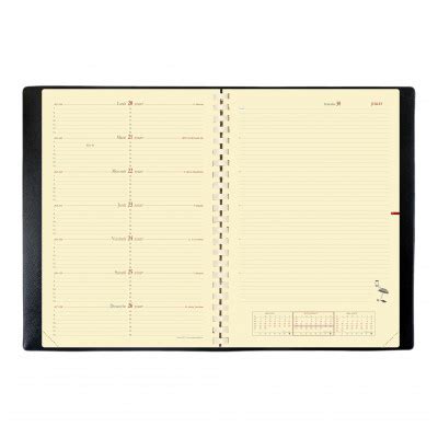 Destockage Agenda Quovadis Note S Noir X Cm Semaine Sur