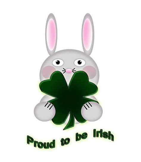 Cute St Patricks Day Bunny Proud To Be Irish By Shelley Neff