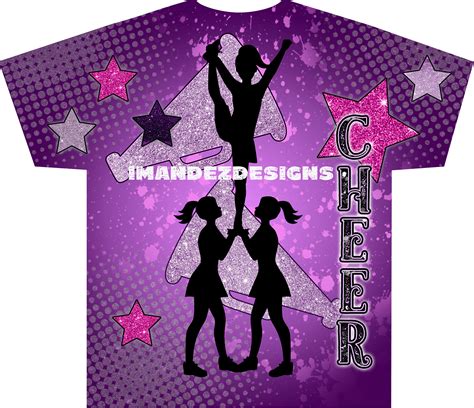 Cheer Shirt Template 3d Tshirt Design Printable Cheer Shirt Template Cheerleader Design File