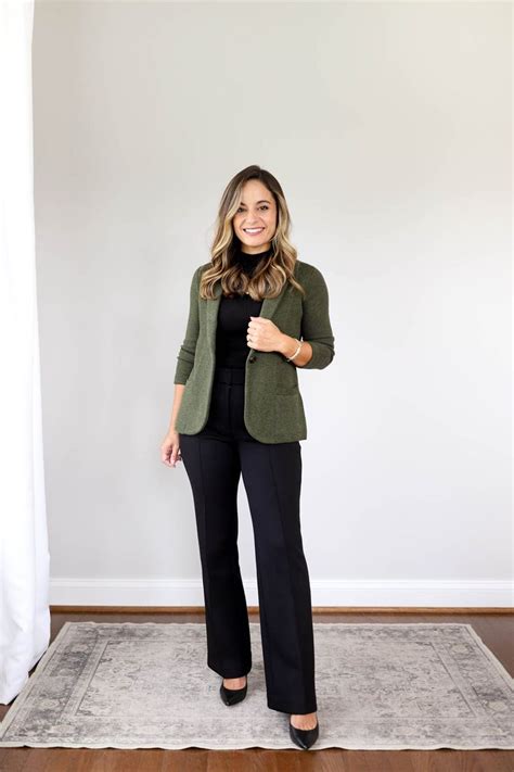 Olive Sweater Blazer Four Ways Pumps And Push Ups Professional