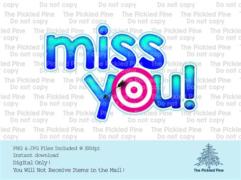 Miss You Word Art clip Art - Etsy