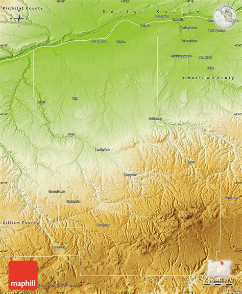 Physical Map Of Morrow County