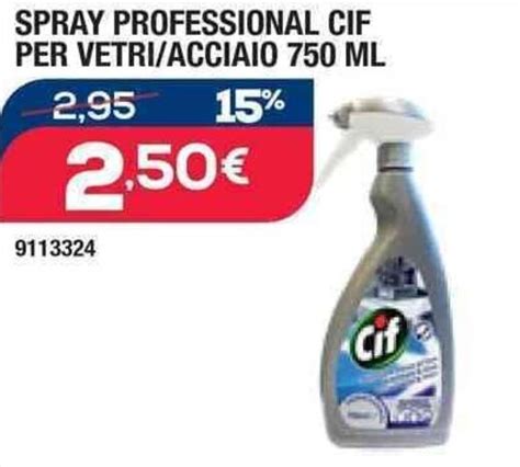 Offerta SPRAY PROFESSIONAL CIF PER VETRI ACCIAIO 750 ML Nel Volantino