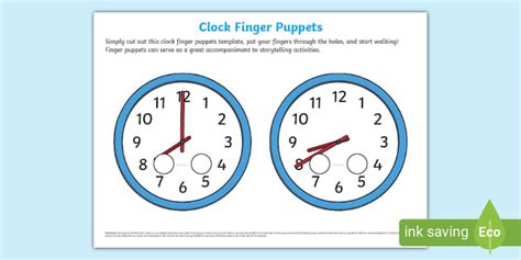 Free Clock Finger Puppets Teacher Made Twinkl