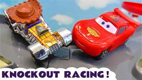 Disney Cars Lightning Mcqueen Hot Wheels Knockout Racing With Toy Story