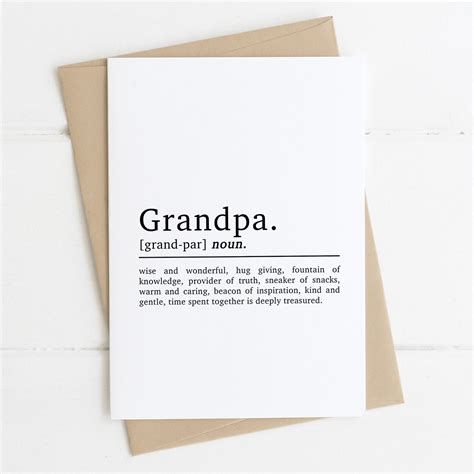 Grandpa Birthday Card Card For Grandpa Grandpa Definition Etsy Uk