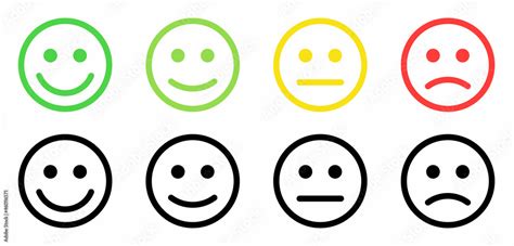 Face smile icon positive, negative neutral. Emoji icons for rate of ...