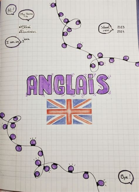 Page De Garde Anglais Page De Garde Anglais Pages De Garde Cahiers