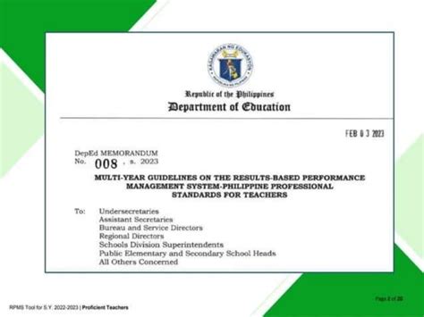 Multi Year Guidelines On The RPMS PPST DM 008 S 2023 Pptx