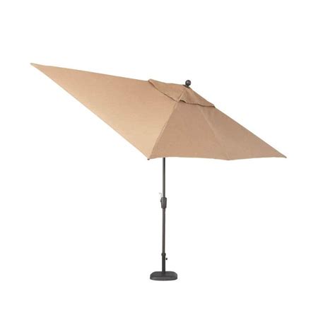 Hampton Bay Pine Valley 10 Ft Rectangular Patio Umbrella In Linen Spice Azf01405k01 The Home