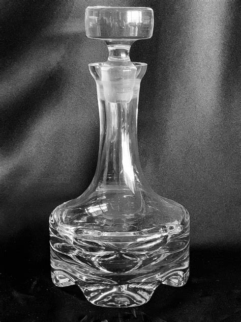 Vintage Krosno Poland Crystal Decanter Rare Thick Footed Etsy