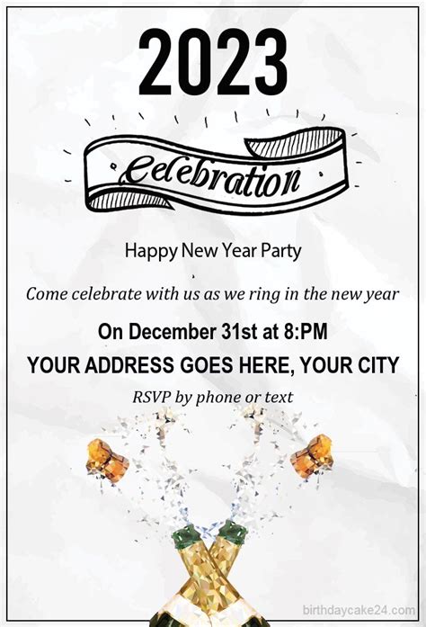 Happy New Year Party Invitation Card Maker Online Invitation