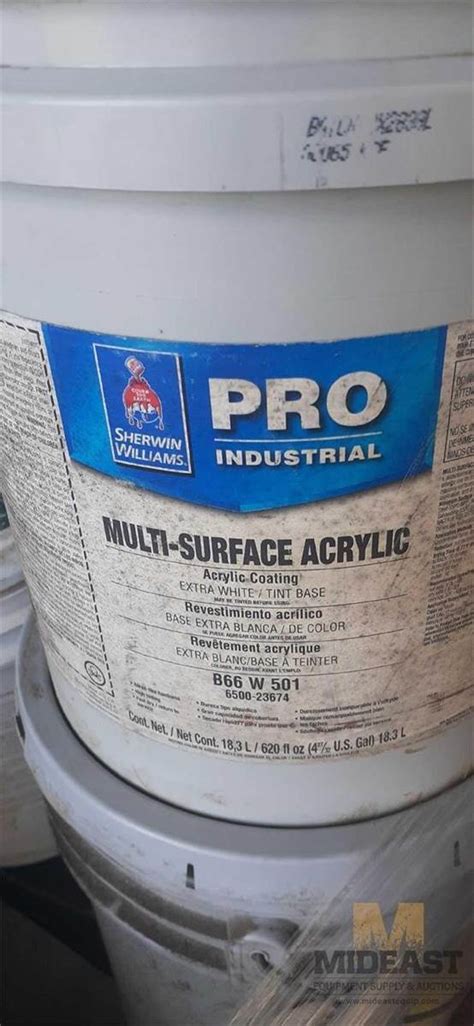 9 Sherwin Williams B66 W 501 Muli Surface Acrylic Paint 5 Gallon Buckets For Sale Windsor