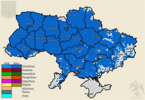 🇺🇦 The most common native language in Ukraine (2001) : r/MapPorn