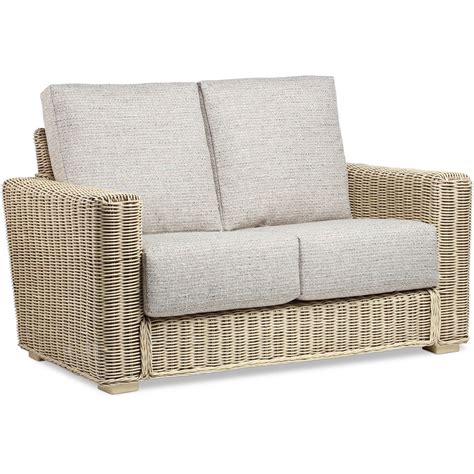 Desser Burford 4 Seater Blush Tweed Natural Rattan Sofa Set Wilko