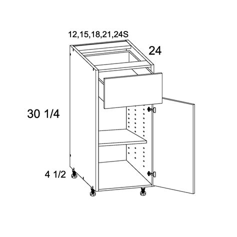 B15 - High Gloss White - Altamax Single Door Single Drawer Base Cabinet | Kitchen Cabinet Depot