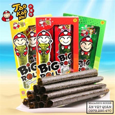 Snack Rong Biển Cuộn Big Roll Thái Lan Các Vị Hộp 6 Thanh Cuộn