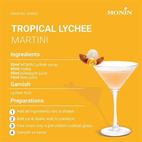 Monin Lychee Syrup Ml Box Of In Cocktail Syrups Drinks