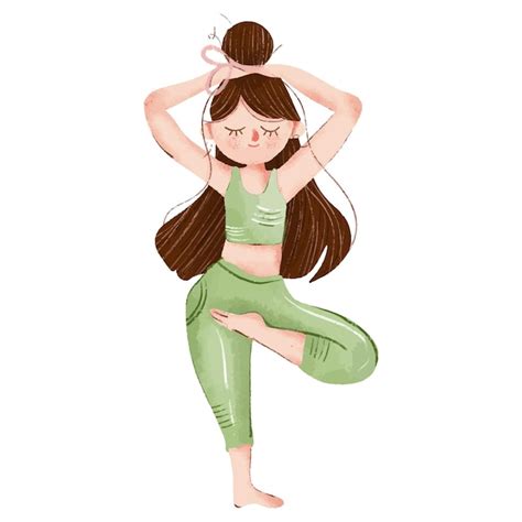 Premium Vector Vector Cartoon Doing Yoga Exercises